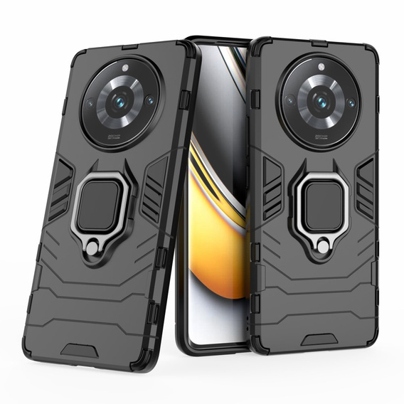 Telefontok a Realme 11 Pro / 11 Pro +, Kickstand Ring, fekete
