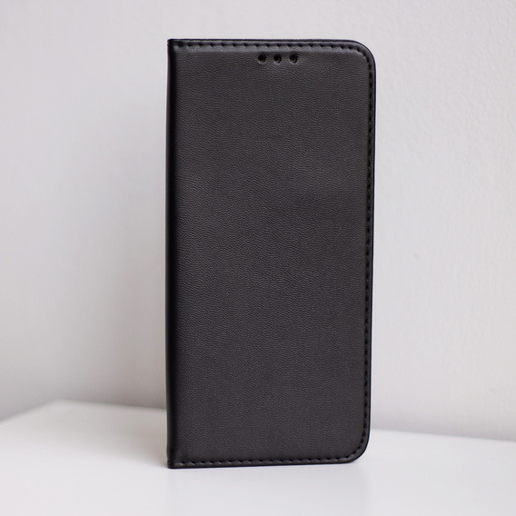 Pattintható tok a Realme C67 4G, Smart Magnetic, fekete + 9H üveg 