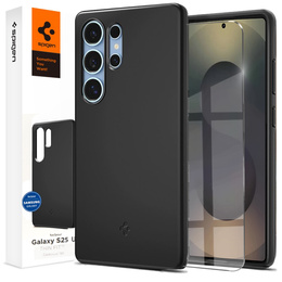 Spigen tok Samsung Galaxy S25 Ultra készülékhez, Thin Fit Mag, fekete + 9H edzett üveg