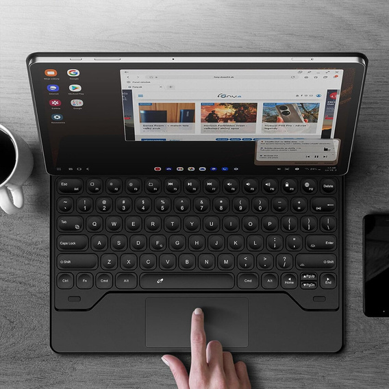 Billentyűzet tok Samsung Galaxy Tab S10+/S9 FE+ Plus/S9+/ S8+/ S7+/ S7 FE, Dexnor Magnetic Keyboard Touchpad, fekete