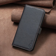 Pattintható tok a Samsung Galaxy A15, BINFEN Wallet, fekete + 9H üveg 