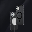 Matt tok iPhone 17 készülékhez, páncélozott, MagSafe-hoz, füstölt, fekete oldallapokkal