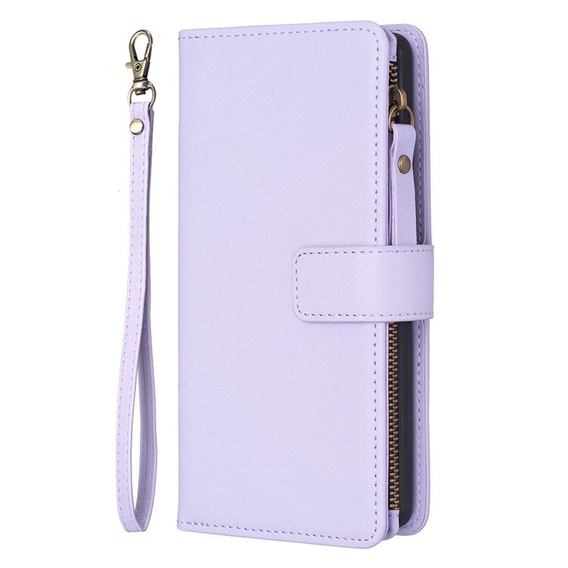 Pattintható tok a Xiaomi Redmi 13C / Poco C65, Wallet Zipper Pocket, fekete