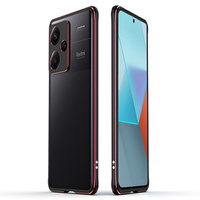 Tok Xiaomi Redmi Note 13 Pro+, Armor Bumper, lencsevédővel, fekete / piros