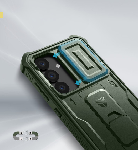Páncélozott tok a Samsung Galaxy S25, Dexnor Full Body (Two Frames), zöld