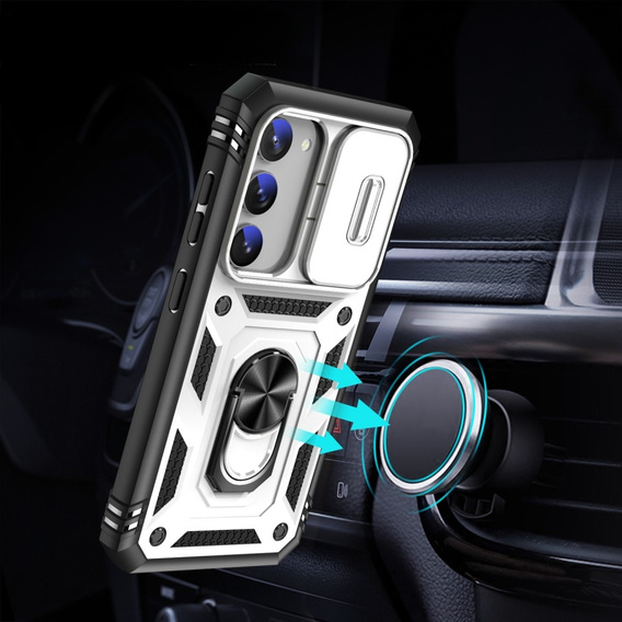 Telefontok a Samsung Galaxy S23, CamShield Slide, CamShield Slide, Fehér / fekete
