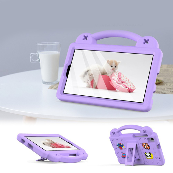 Gyermek tok Samsung Galaxy Tab A7 Lite 8.7 T220/T225, Cute Patterns, állvánnyal, lila