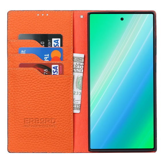 Bőr tok a Samsung Galaxy S23 Plus, ERBORD Grain Leather, tengerészkék