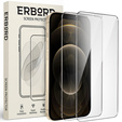 2x edzett üveg a iPhone 12/12 Pro, ERBORD 9H Hard Glass a képernyőn