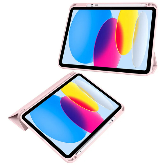 Tok iPad 10.9 2022 10 Gen, Smartcase Hybrid, tolltartó résszel, rózsaszín