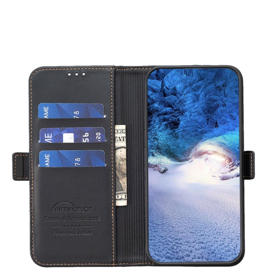 Pattintható tok a Xiaomi Redmi Note 13 5G, BINFEN Wallet, fekete