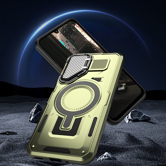 Tok Samsung Galaxy A16, Military MagSafe with camera protection, zöld