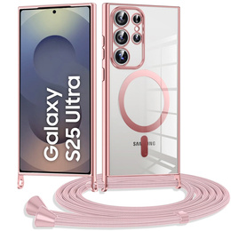 Tok Samsung Galaxy S25 Ultra, Electro MagSafe, rózsaszín + nyaklánc