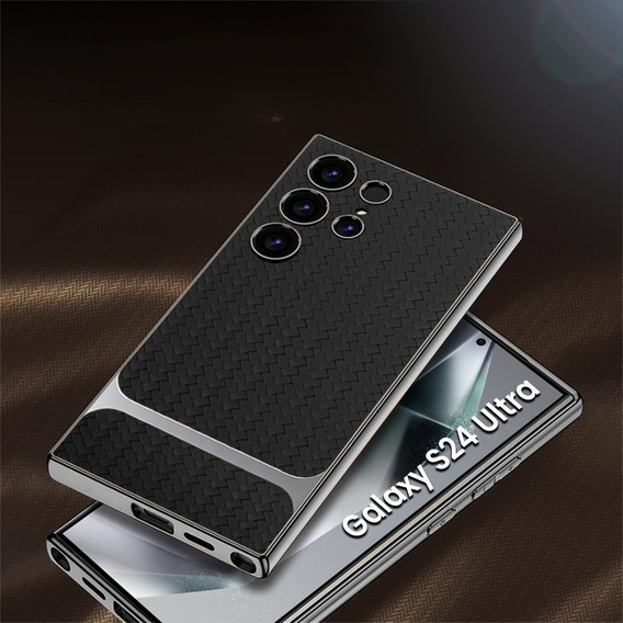 Telefontok a Samsung Galaxy S24 Ultra, GKK Woven Leather, fekete