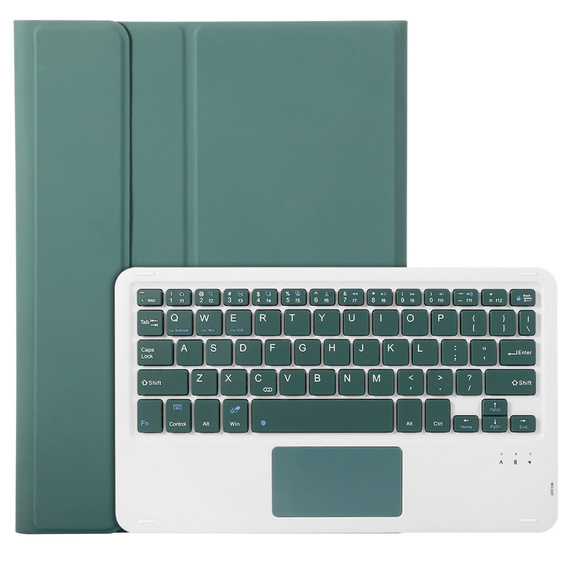 Tok + billentyűzet iPad 10.9 2022 10 Gen, TouchPad Pen Slot, sötétzöld