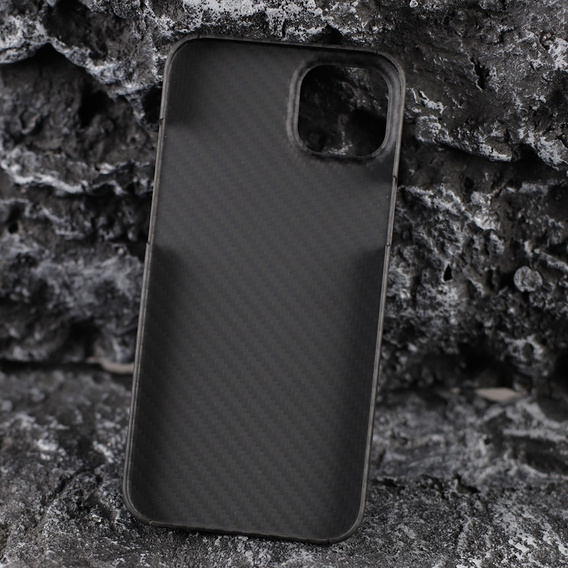 Tok iPhone 14, Aramid Fiber Cover, fekete