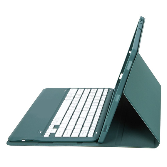 Tok + billentyűzet Samsung Galaxy Tab S9+, Leather Pen Slot, sötétzöld