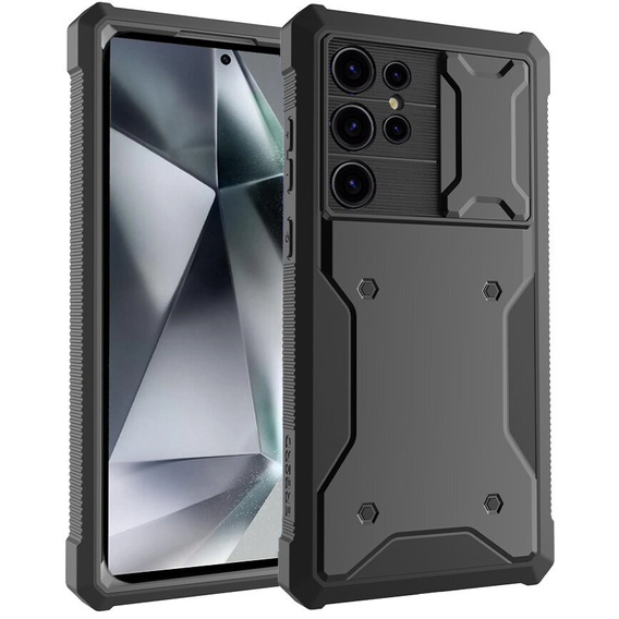 Tok Samsung Galaxy S24 Ultra, ERBORD Rugged MagSafe tok, fekete (két keret)