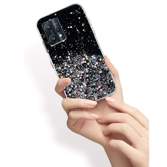 Telefontok a Realme 9 Pro+ Plus / Realme 9 4G, Glittery, fekete