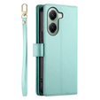 Pattintható tok a Xiaomi Poco X7 Pro 5G, Wallet Zipper Pocket, zöld