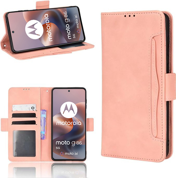 Pattintható tok a Motorola Moto G86 5G, Card Slot, rózsaszín