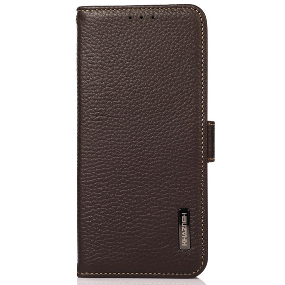 KHAZNEH RFID tok Samsung Galaxy S24 Ultra, Litchi textúra, barna