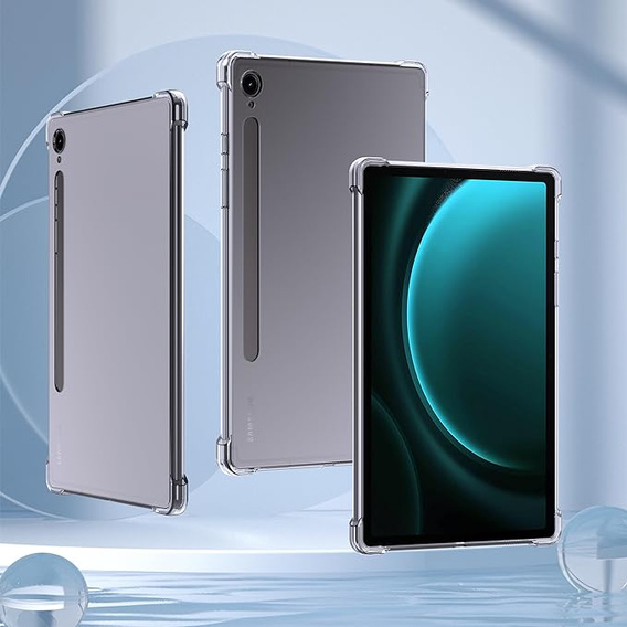tok Samsung Galaxy Tab S9 FE készülékhez, tolltartóval, szilikon, átlátszó