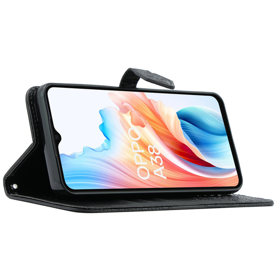 Pattintható tok a Oppo A38 4G / Oppo A18 4G, Mandala, fekete
