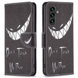 Pattintható tok a Samsung Galaxy A05s, Wallet, Don't Touch My Phone, fekete