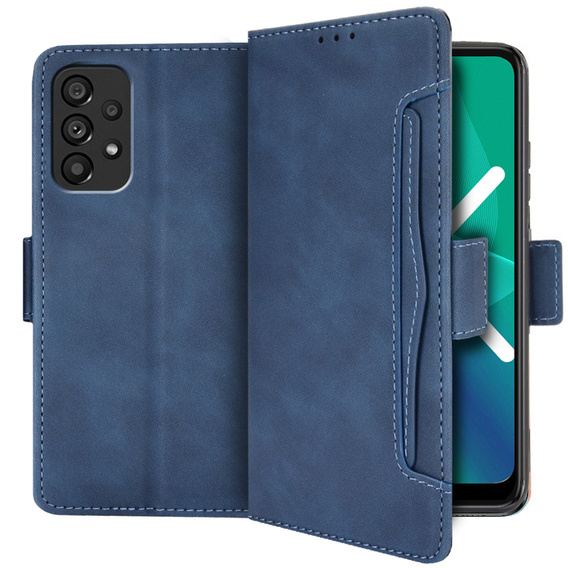 Pattintható tok a Samsung Galaxy A53 5G, Card Slot, kék