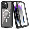 Vízálló tok iPhone 14 Pro, Redpepper, MagSafe-hoz, fekete