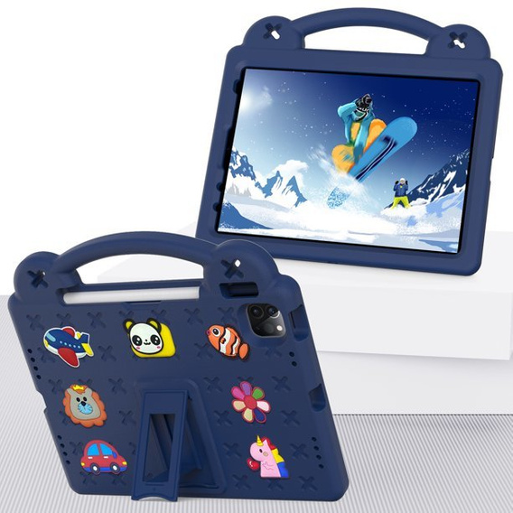 Gyermek tok iPad 10.9 2022 10 Gen, Cute Patterns, állvánnyal, sötétkék