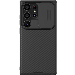 NILLKIN tok Samsung Galaxy S24 Ultra, szilikon CamShield tok MagSafe-hoz, fekete