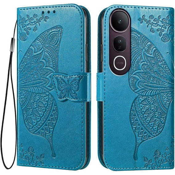 Pattintható tok a Vivo V50 Lite 4G / 5G, Butterfly, kék