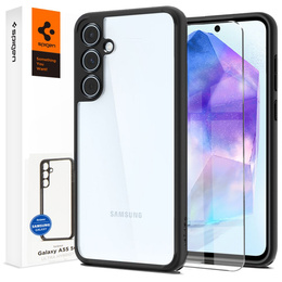 A Spigen tok Samsung Galaxy A55 5G, Ultra Hybrid, fekete + 9H edzett üveg