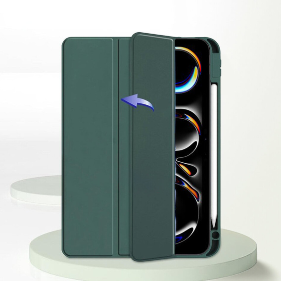Tok Apple iPad Pro 13" 7 gen. 2024 (A2925, Smartcase Hybrid, tolltartó résszel, zöld