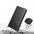 Pattintható tok a Xiaomi Redmi 12C, Crazy Horse Wallet, fekete