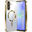 Tok Samsung Galaxy A36-hoz, Electro MagSafe, arany + üveg a képernyőhöz