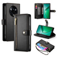 Pattintható tok a Realme 14 Pro 5G, Wallet Zipper Pocket, fekete