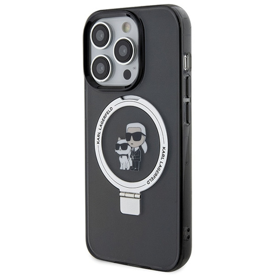 Karl Lagerfeld gyűrűtartó Karl & Choupette MagSafe tok iPhone 15 Pro készülékhez