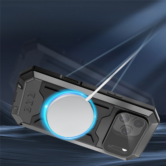 R-JUST páncélozott tok képernyővédővel és állvánnyal iPhone 17 Pro Max készülékhez