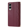 Flap tok Samsung Galaxy S25 Edge, Rhombus Crossbody Leather, bordó
