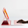 Tok + billentyűzet iPad 10.2 7/8/9 gen 2019/2020/2021, Keyboard Cover Pen Slot, rózsaszín rose gold