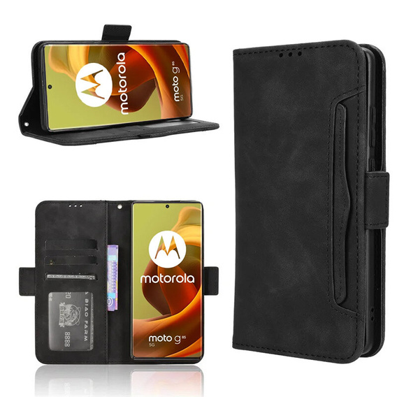 Pattintható tok a Motorola Moto G85, Card Slot, fekete