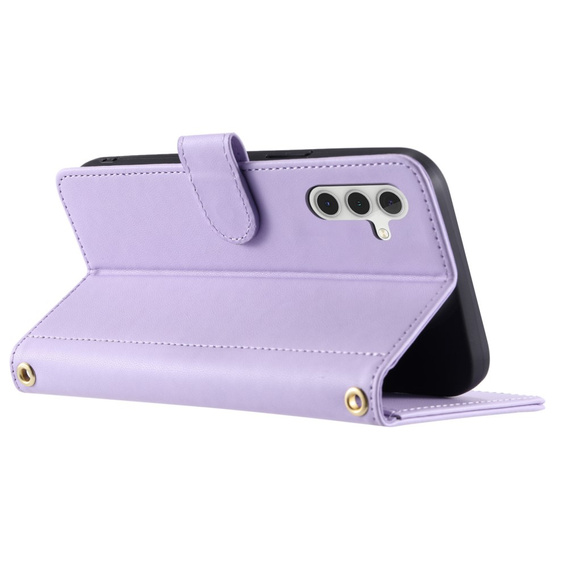 Flap tok Samsung Galaxy A55 5G, Rhombus Crossbody Leather, lila