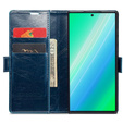 Pattintható tok a Samsung Galaxy S23 Ultra, ERBORD Waxy Wallet, kék