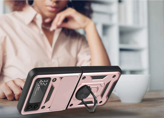 Telefontok a Samsung Galaxy Z Flip3 5G, CamShield Slide, rózsaszín rose gold