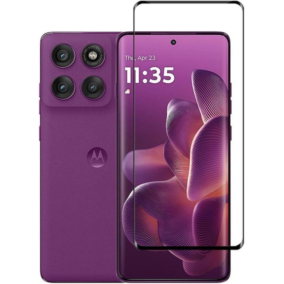 3D edzett üveg Motorola Edge 60 Pro készülékhez, fekete keret