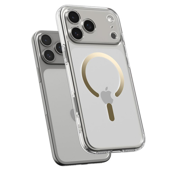Spigen tok iPhone 17 Pro Max készülékhez, Ultra Hybrid MagSafe, Clear / Gold