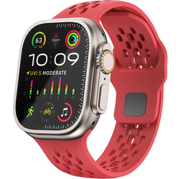 Szilikon szíj Apple Watch 1/2/3/4/4/5/6/7/8/SE/ULTRA 42/44/45/45/49MM órához, piros